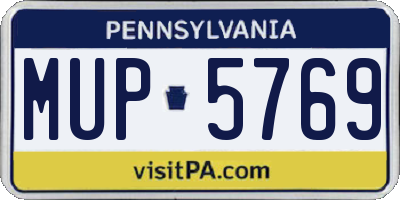 PA license plate MUP5769