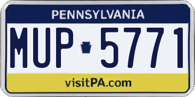 PA license plate MUP5771