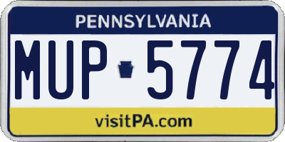 PA license plate MUP5774