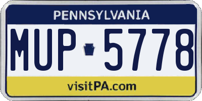 PA license plate MUP5778
