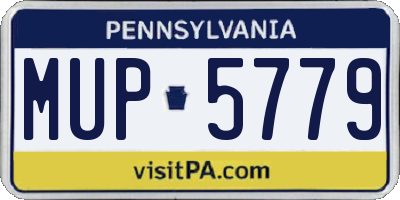 PA license plate MUP5779