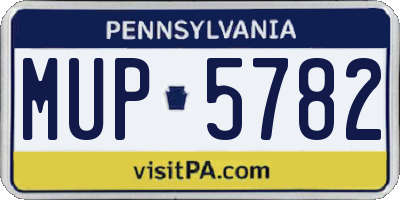 PA license plate MUP5782