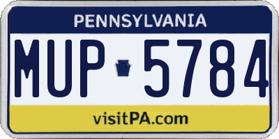 PA license plate MUP5784