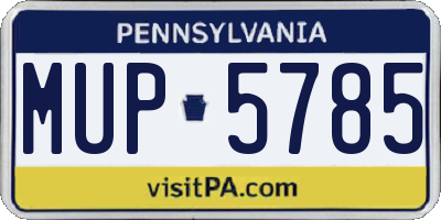 PA license plate MUP5785