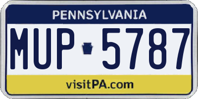 PA license plate MUP5787