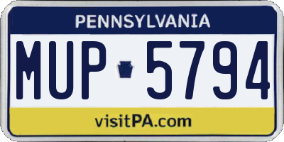 PA license plate MUP5794