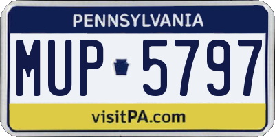 PA license plate MUP5797