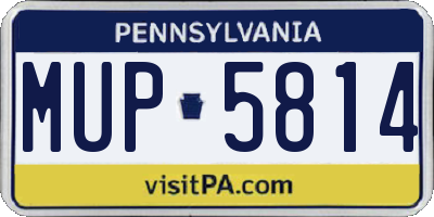 PA license plate MUP5814
