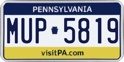 PA license plate MUP5819