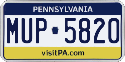 PA license plate MUP5820