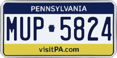 PA license plate MUP5824