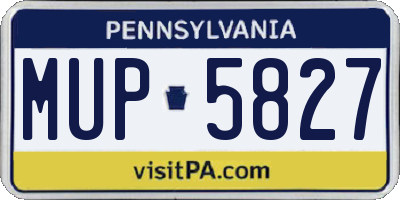 PA license plate MUP5827