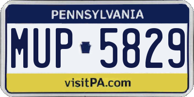 PA license plate MUP5829