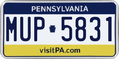 PA license plate MUP5831