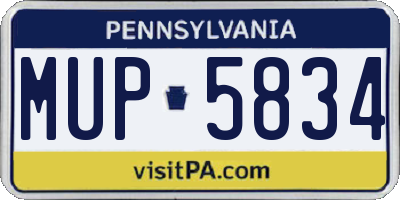 PA license plate MUP5834