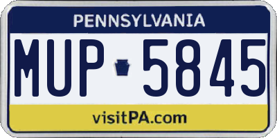PA license plate MUP5845