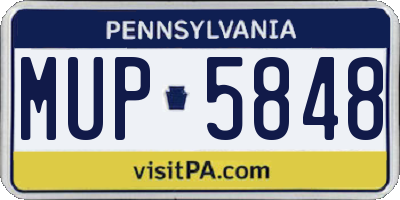 PA license plate MUP5848