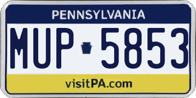 PA license plate MUP5853