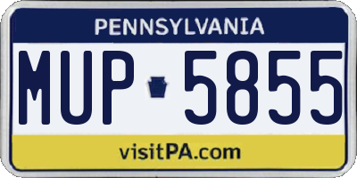 PA license plate MUP5855