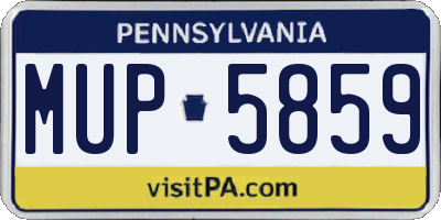 PA license plate MUP5859