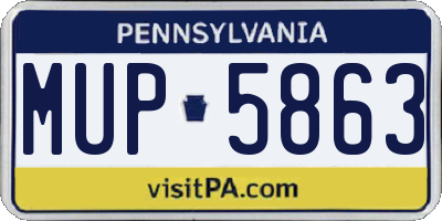 PA license plate MUP5863