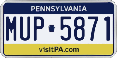 PA license plate MUP5871