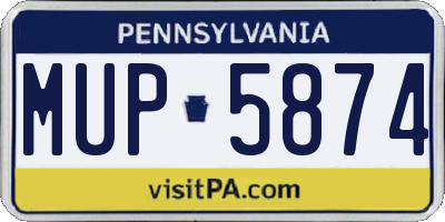 PA license plate MUP5874