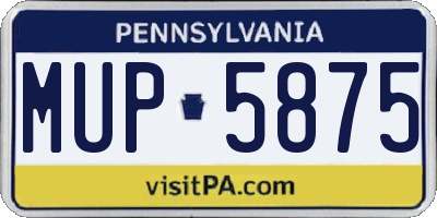 PA license plate MUP5875