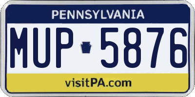 PA license plate MUP5876