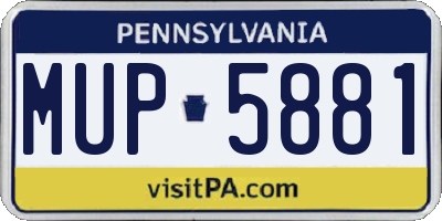 PA license plate MUP5881