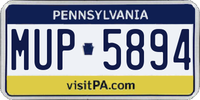 PA license plate MUP5894