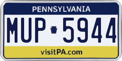 PA license plate MUP5944