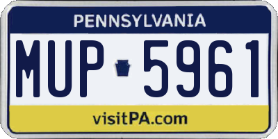 PA license plate MUP5961