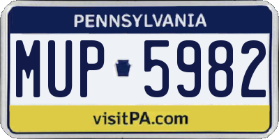 PA license plate MUP5982