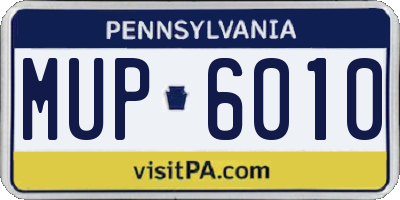 PA license plate MUP6010