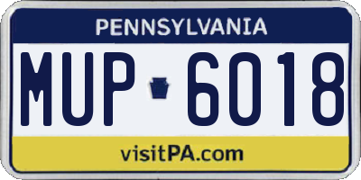 PA license plate MUP6018