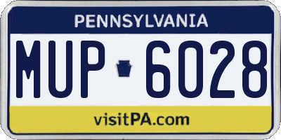 PA license plate MUP6028