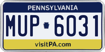 PA license plate MUP6031