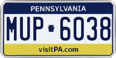 PA license plate MUP6038