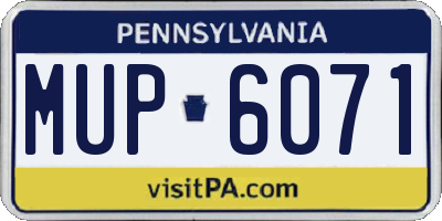 PA license plate MUP6071