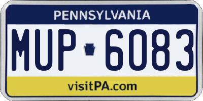 PA license plate MUP6083