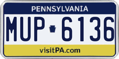 PA license plate MUP6136