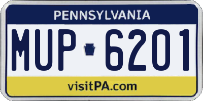 PA license plate MUP6201