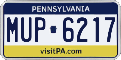 PA license plate MUP6217