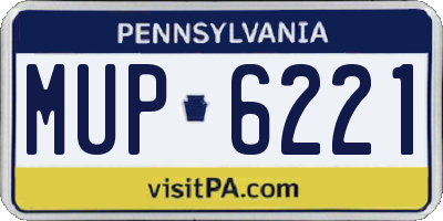 PA license plate MUP6221