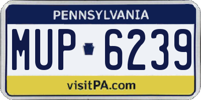 PA license plate MUP6239