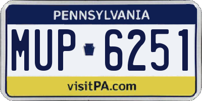 PA license plate MUP6251