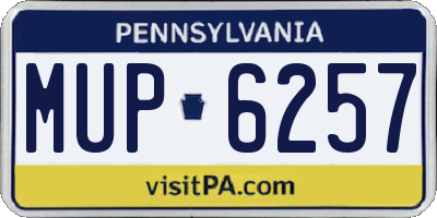 PA license plate MUP6257