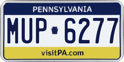 PA license plate MUP6277