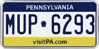 PA license plate MUP6293